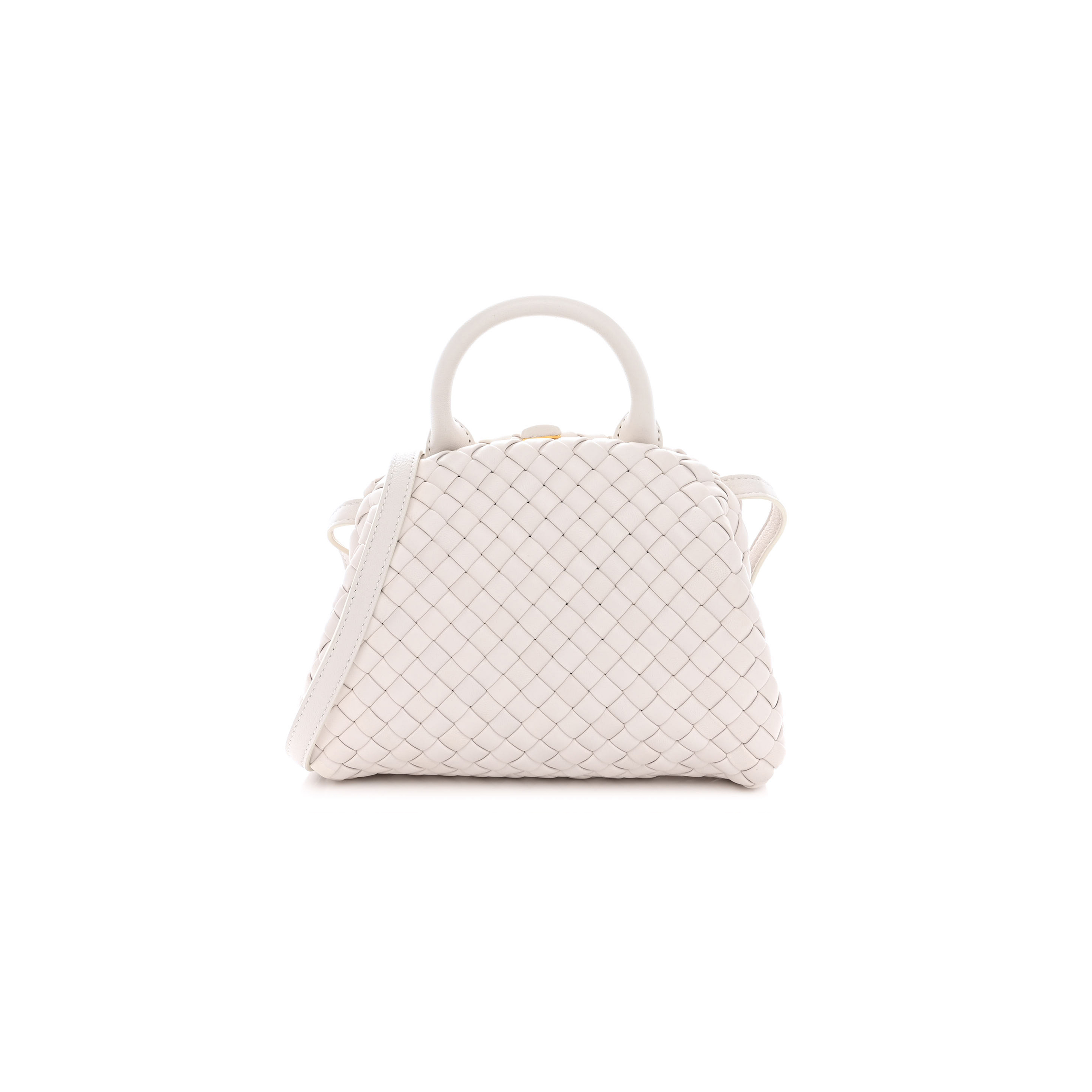 bo*te*ga Ve*ne*ta nappa intrecciato mini top handle shoulder bag chalk (22*17*9cm)